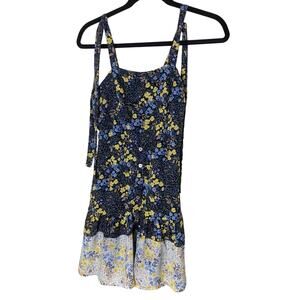 June & Ivy Floral Cottagecore Coquette Whimsy Floral Tie Spaghetti Sundress